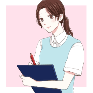 カルテを書くスタッフのイラスト
