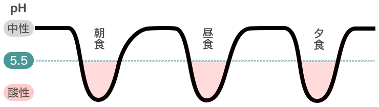 1日の口の中の酸性度